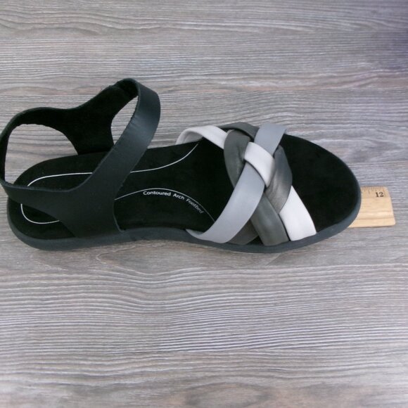 Like New Jambu HELENA Leather Sandals Grey White Black 10.5 / 11 APMA Approved - Picture 14 of 15